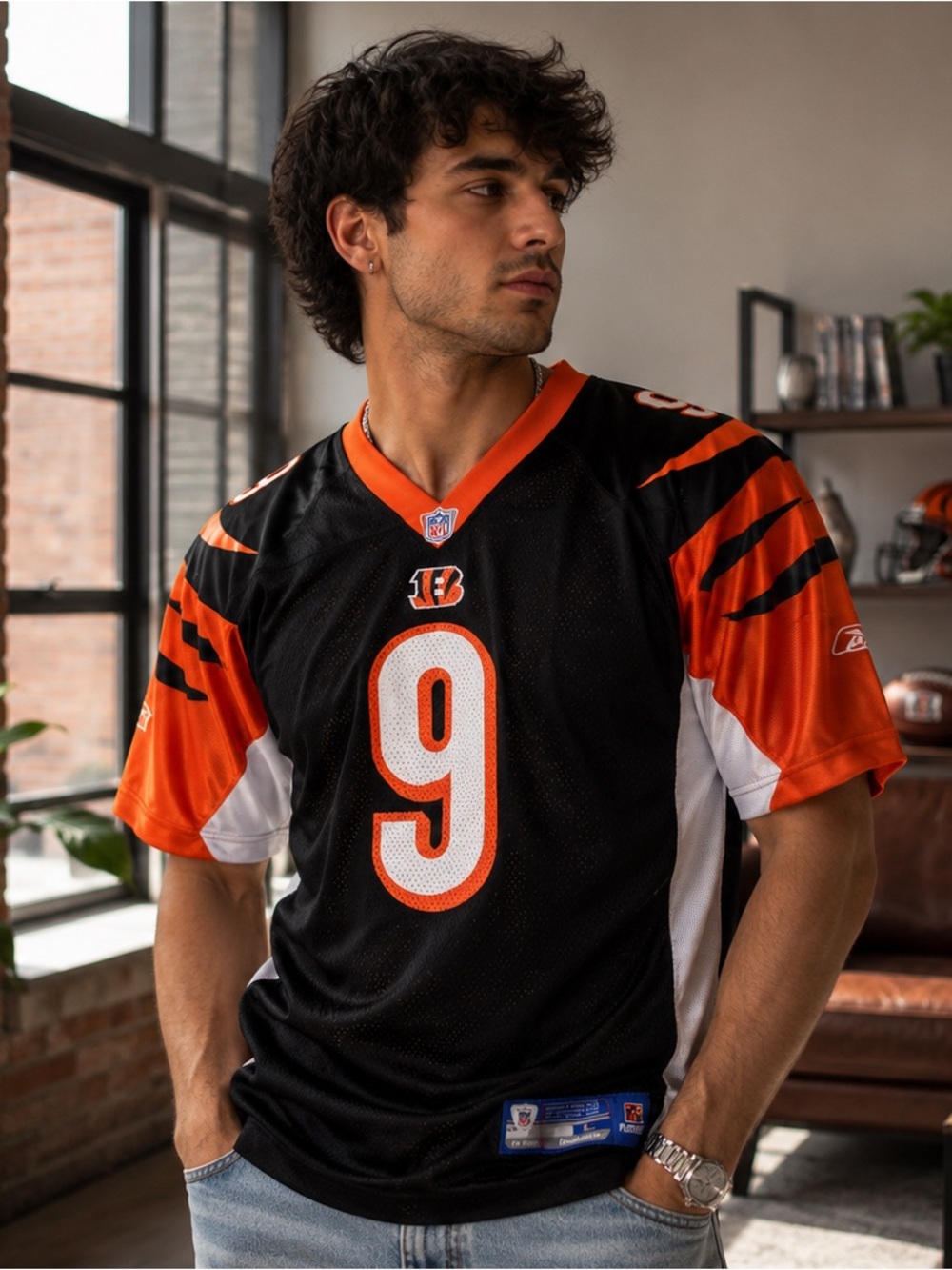 Reebok Cincinnati Bengals #9 Football Jersey Youth Large 14-16 Carson Palmer